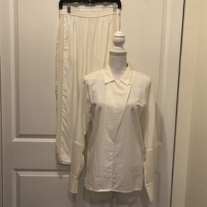 Ilaria Nistri Ecru Two Piece Set, Includes Blouse & Pant